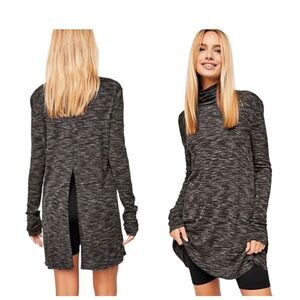 We The Free Women's Gray Stone Cold Split Back Turtleneck Top Size Small